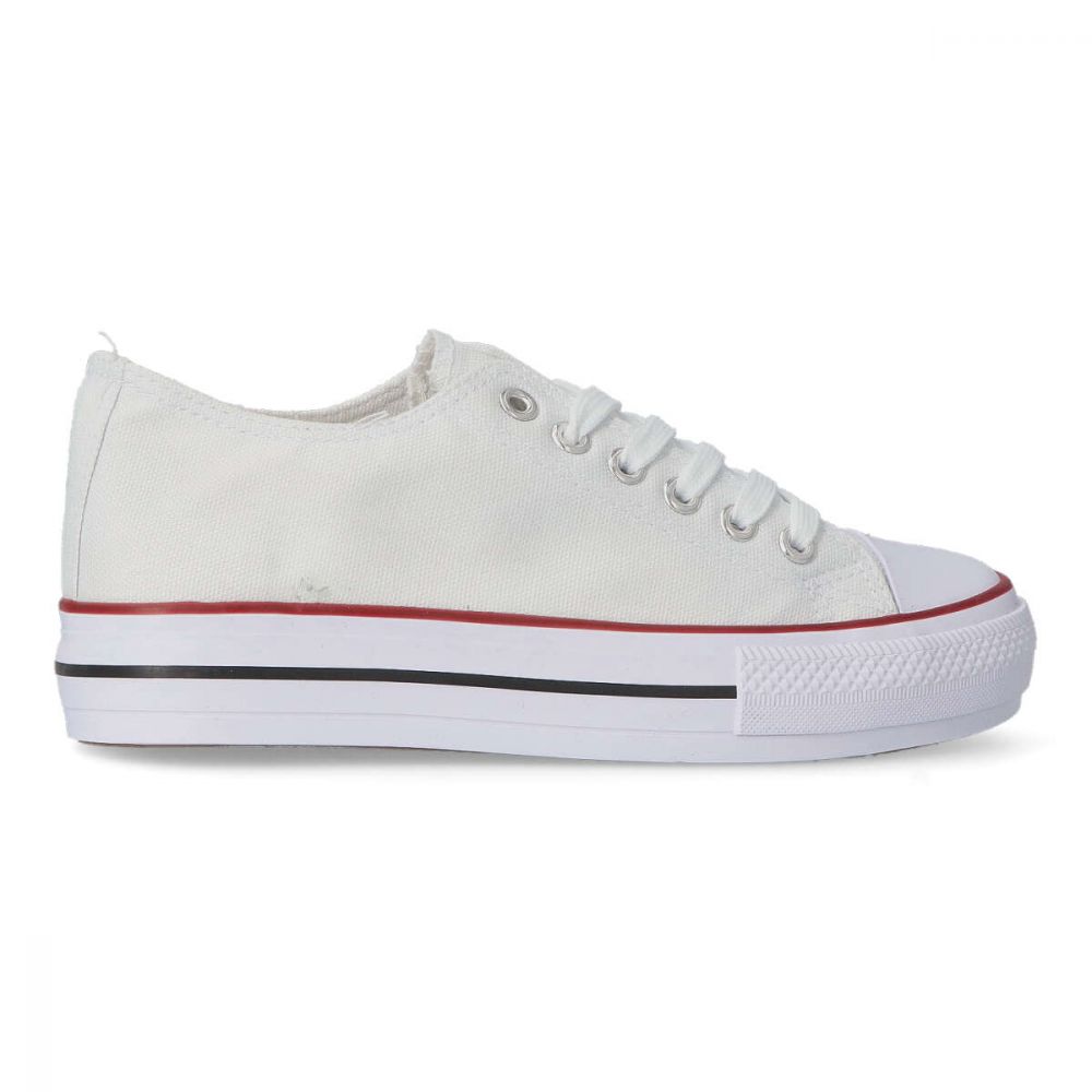 VVNN Zapatilla lona casual mujer BOL BYH72 BLANCO