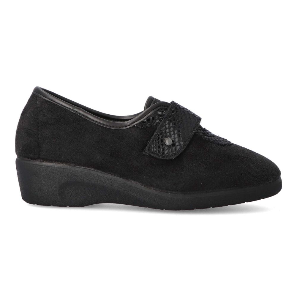 DEVALVERDE Zapatilla de casa comoda mujer VAL 208 NEGRO