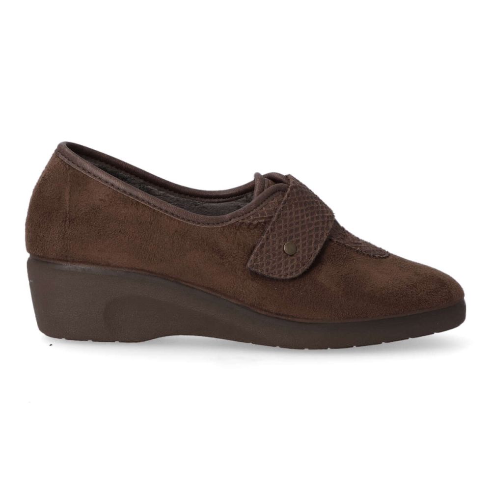 DEVALVERDE Zapatilla de casa comoda mujer VAL 208 MARRON