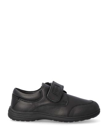 PEKES Zapato colegial velcro de niño PEK P069 NEGRO