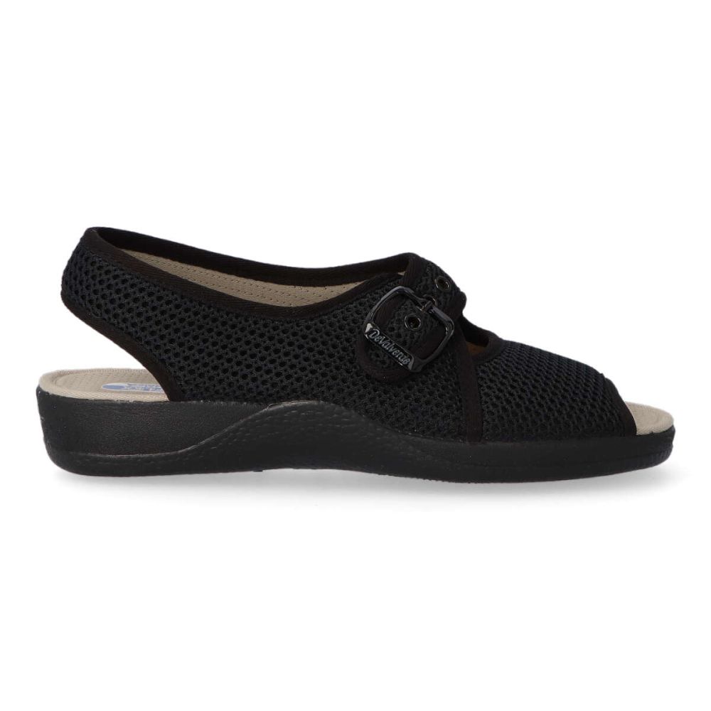 DEVALVERDE Zapatilla de casa cómoda mujer VAL 1185 NEGRO