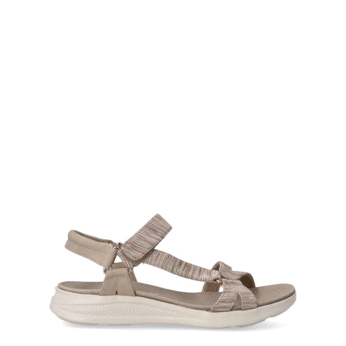 Sandalias De Cuña Velcro Beige - AMARPIES