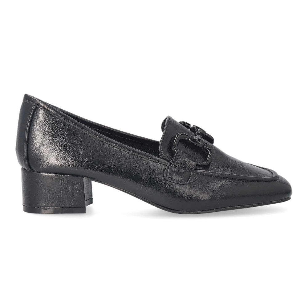 BUONAROTTI Zapato mocasín negro tacón bajo