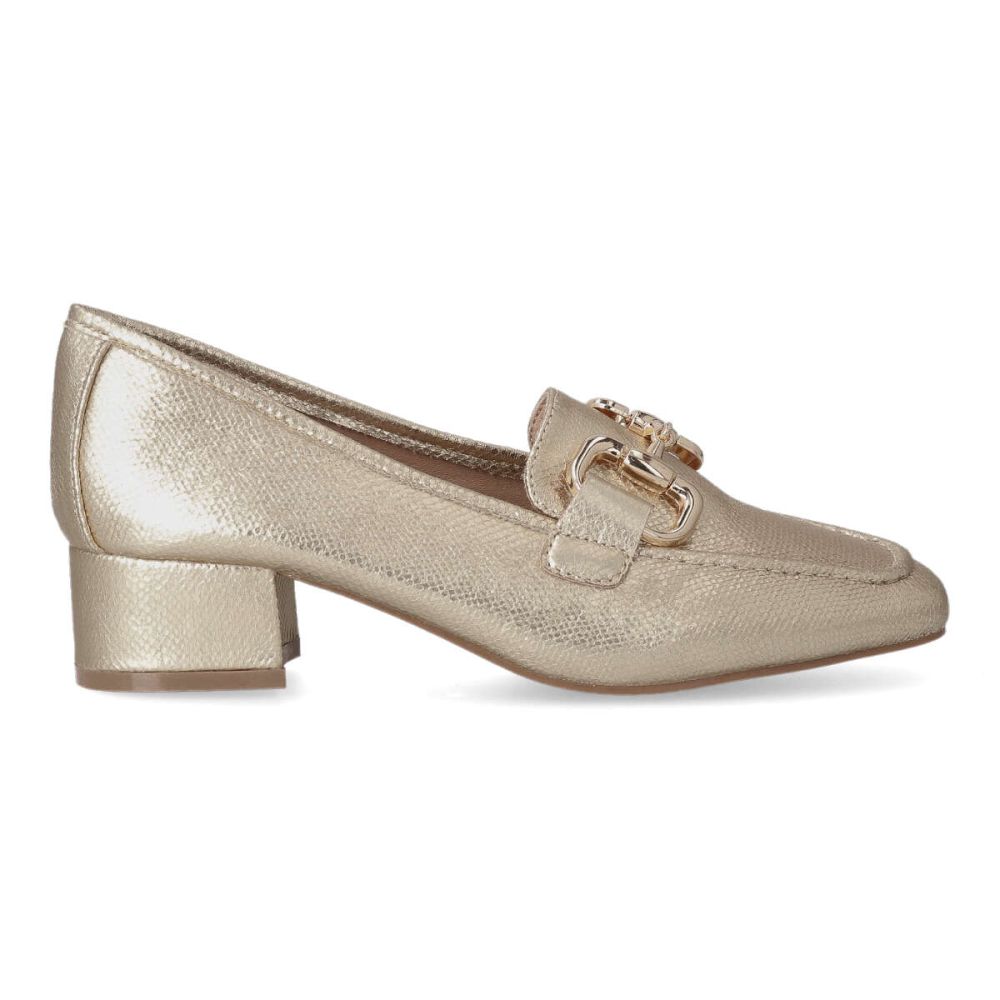 BUONAROTTI Zapato mocasín brillo oro mujer