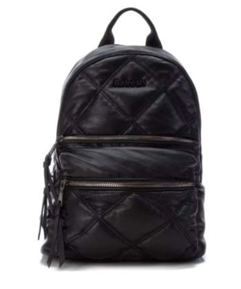 REFRESH Bolso mochila negra mujer