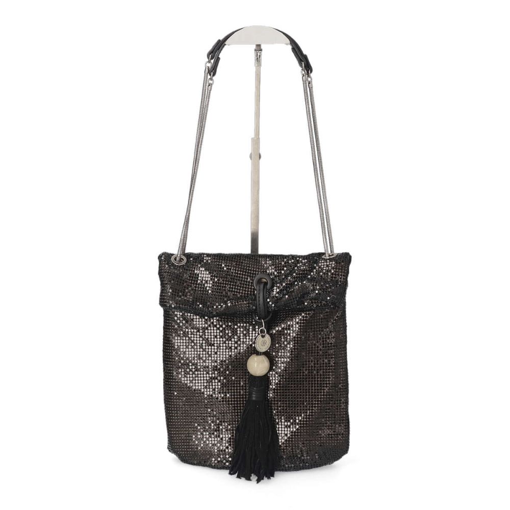 CACHAREL Bolso bandolera metal negro