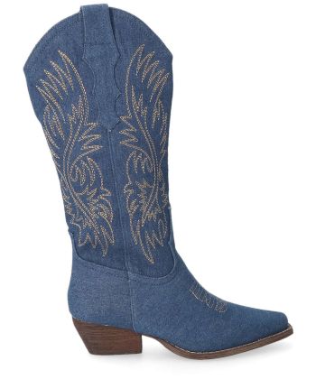 BUONAROTTI Bota cowboy jeans bordado mujer