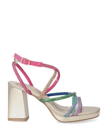 BUONAROTTI Sandalia fiesta multicolor mujer