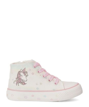 PEKES Bota casual lona unicornio niña