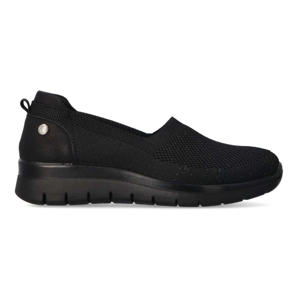 AMARPIES Zapato casual tejido elástico negro