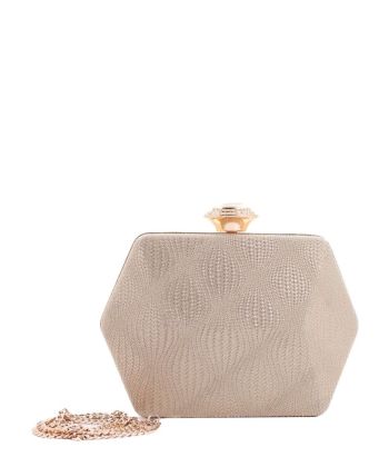 MENBUR Bolso fiesta geometrico glitter oro