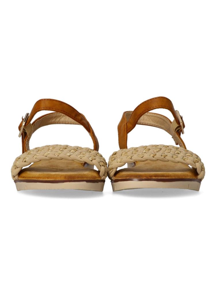 VVNN Sandalia pala rafia trenzada mujer