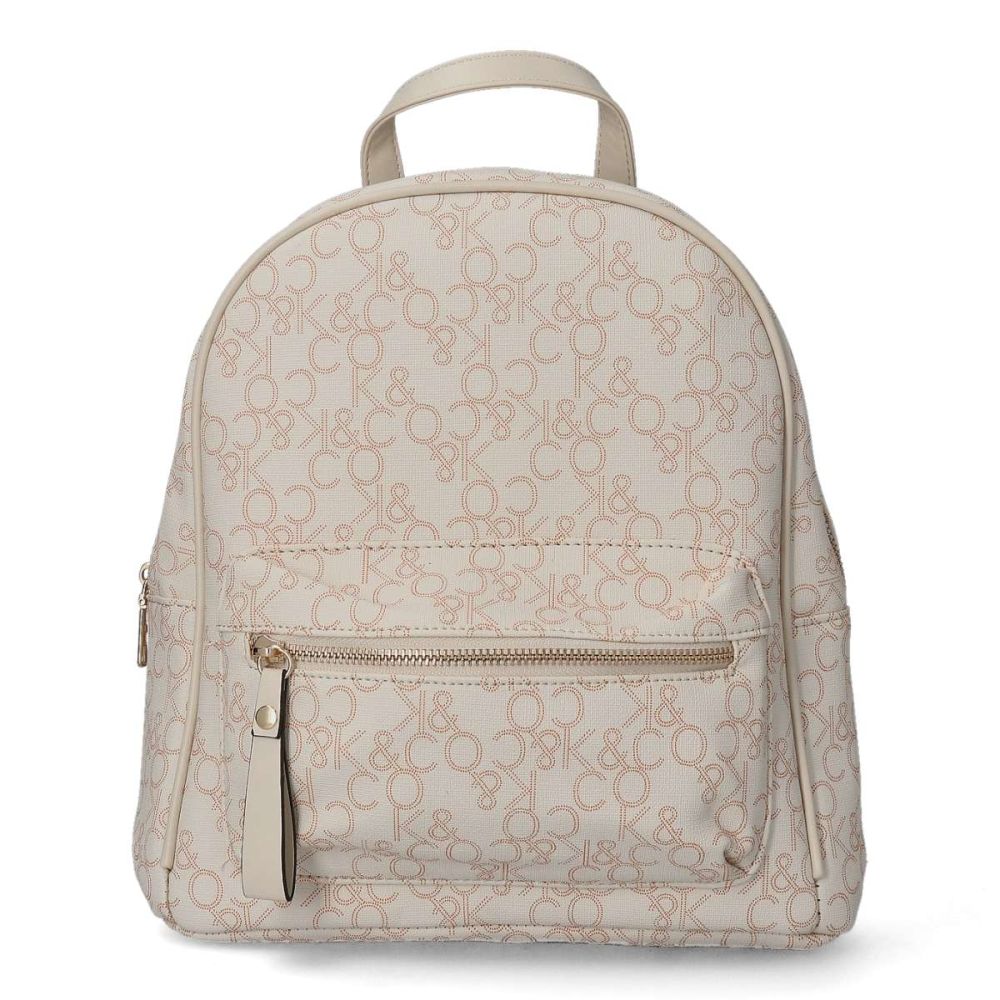 VVNN Bolso mochila crema mujer