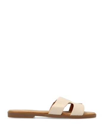 VVNN Sandalias plana mujer beige