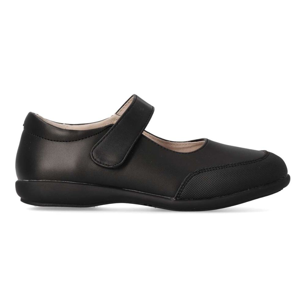 PEKES Zapato colegial velcro de niña PEK P005 NEGRO