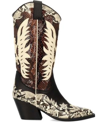 VANESSA Bota cowboy print serpiente