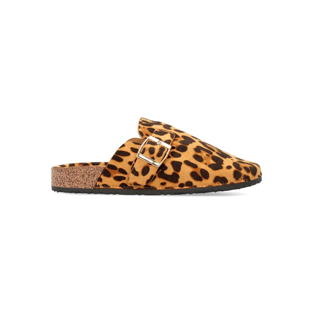 VVNN Sandalia zueco print leopardo