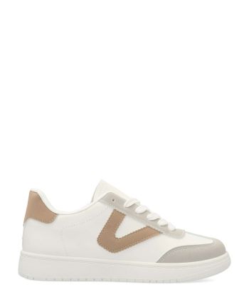 VVNN Zapatilla deportiva casual blanca y beige