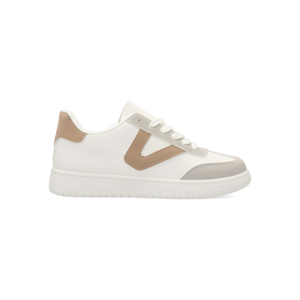 VVNN Zapatilla deportiva casual blanca y beige