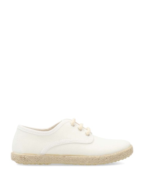 PEKES Zapatilla blucher yute lino blanco