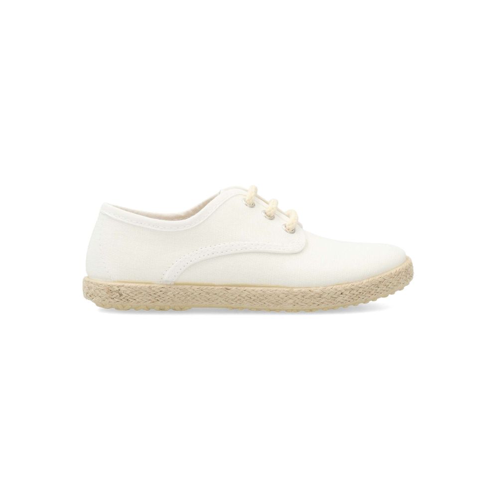 PEKES Zapatilla blucher yute lino blanco