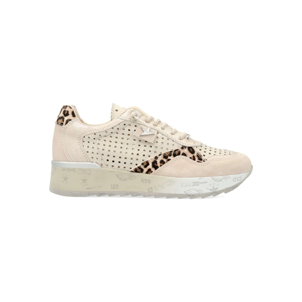 CETTI Zapatilla deportiva casual print leopardo