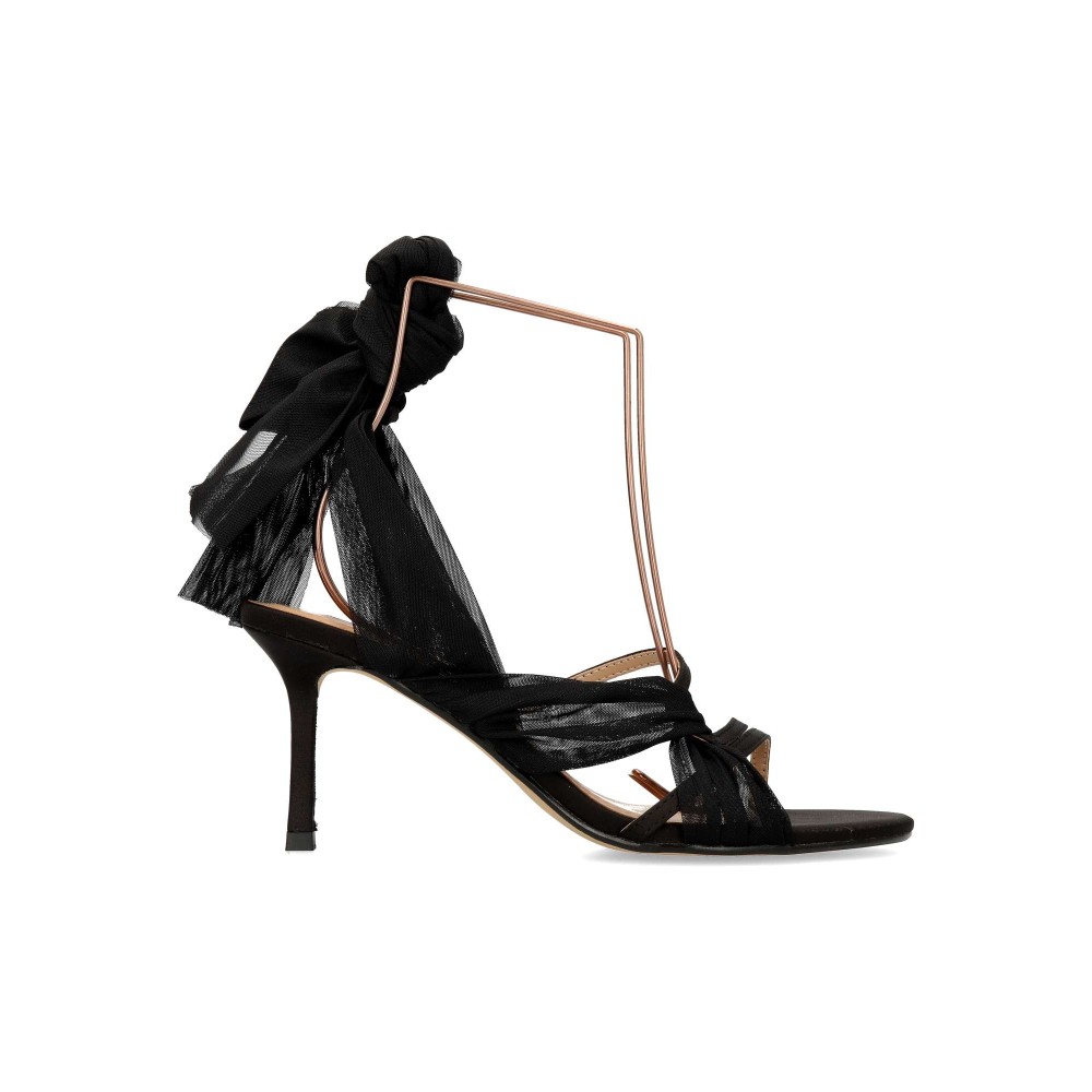 CORINA Sandalia negra fiesta pulsera al tobillo