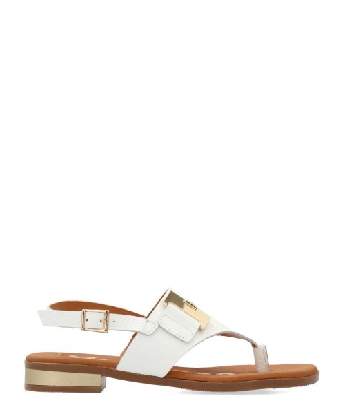 VANESSA Sandalia esclava piel confort blanca