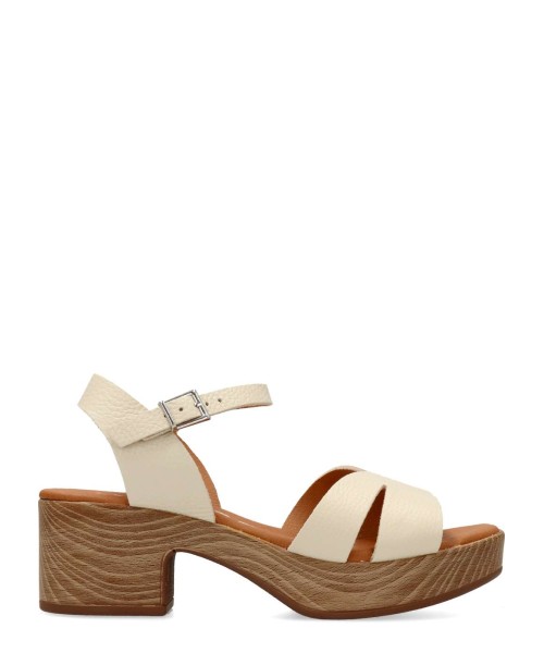 VANESSA Sandalia confort tacón efecto madera