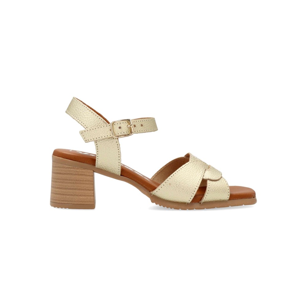 VANESSA Sandalia piel metalizada confort