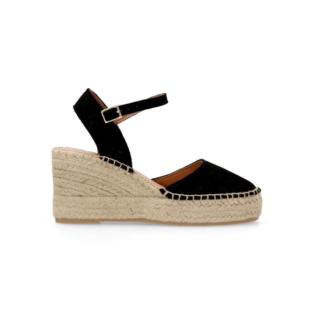 VANESSA Sandalia valenciana piel serraje negro