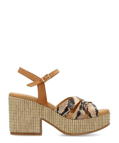WEEKEND Sandalia fiesta tacón plataforma rafia