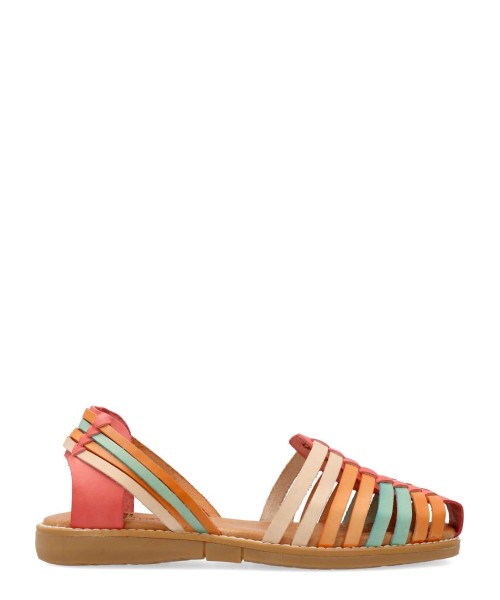 VANESSA Sandalia vaquetilla piel confort multicolor