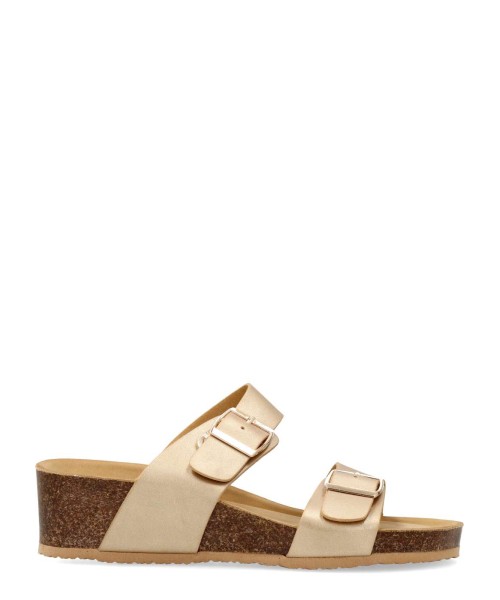 VVNN Sandalia bio cuña pala doble tira hebillas