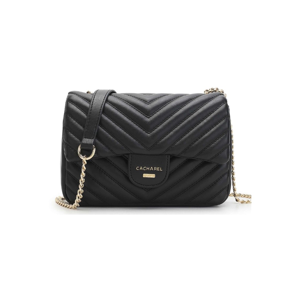 CACHAREL Mini bolso acolchado color negro