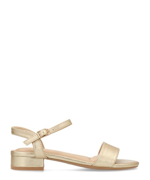 BUONAROTTI Sandalia metalizada tacón bajo mujer