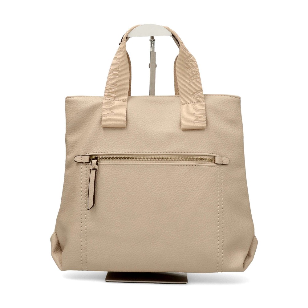 SARA BAG Bolso mochila color beige cremallera