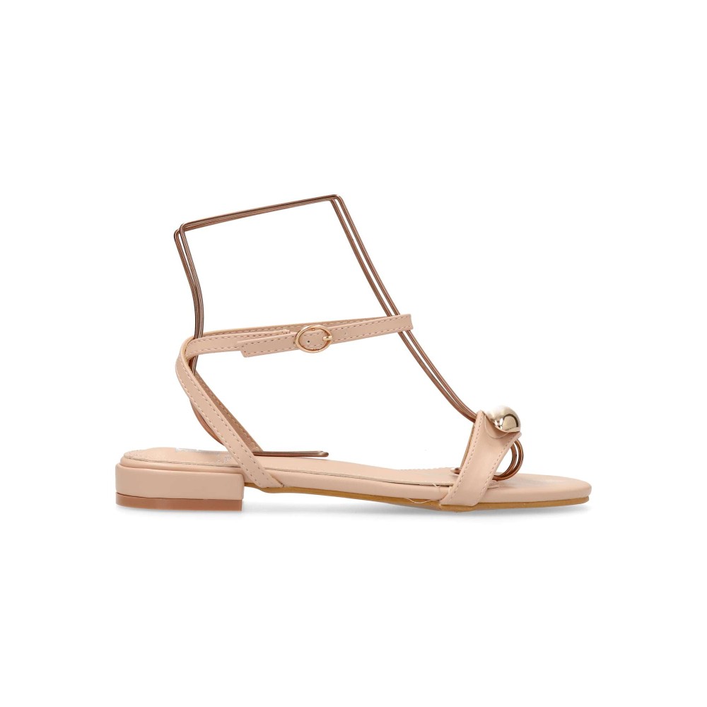 VVNN Sandalia plana ajuste al tobillo