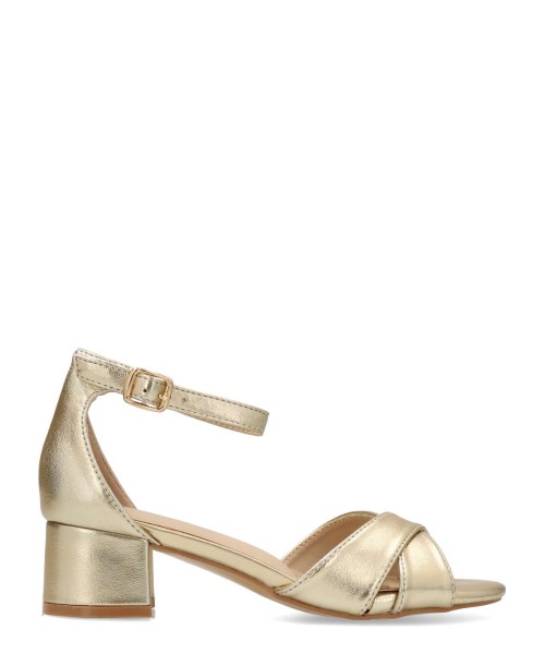BUONAROTTI Sandalia fiesta metalizada tacón bajo