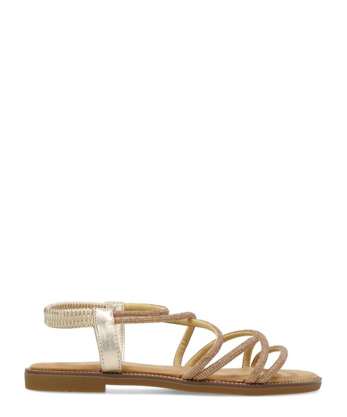 VVNN Sandalia fiesta plana pedrería brillo