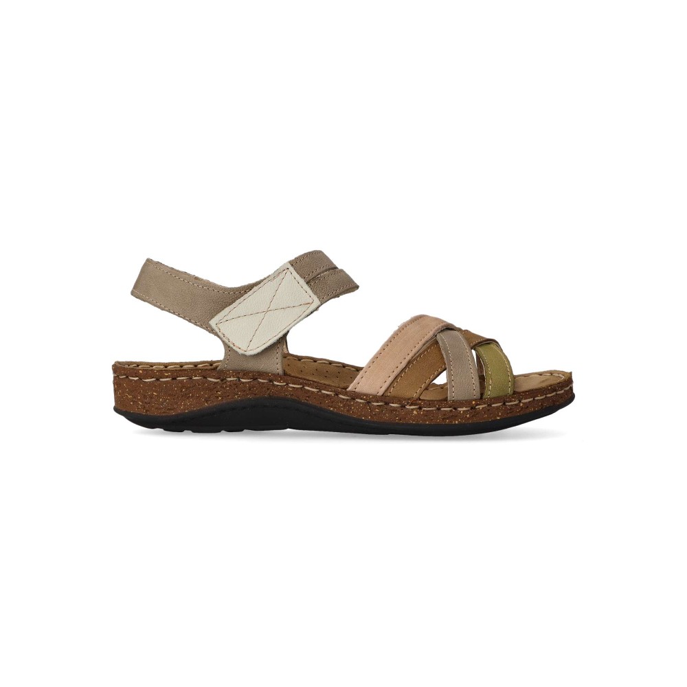 WALK&FLY Sandalia piel tiras confort mujer