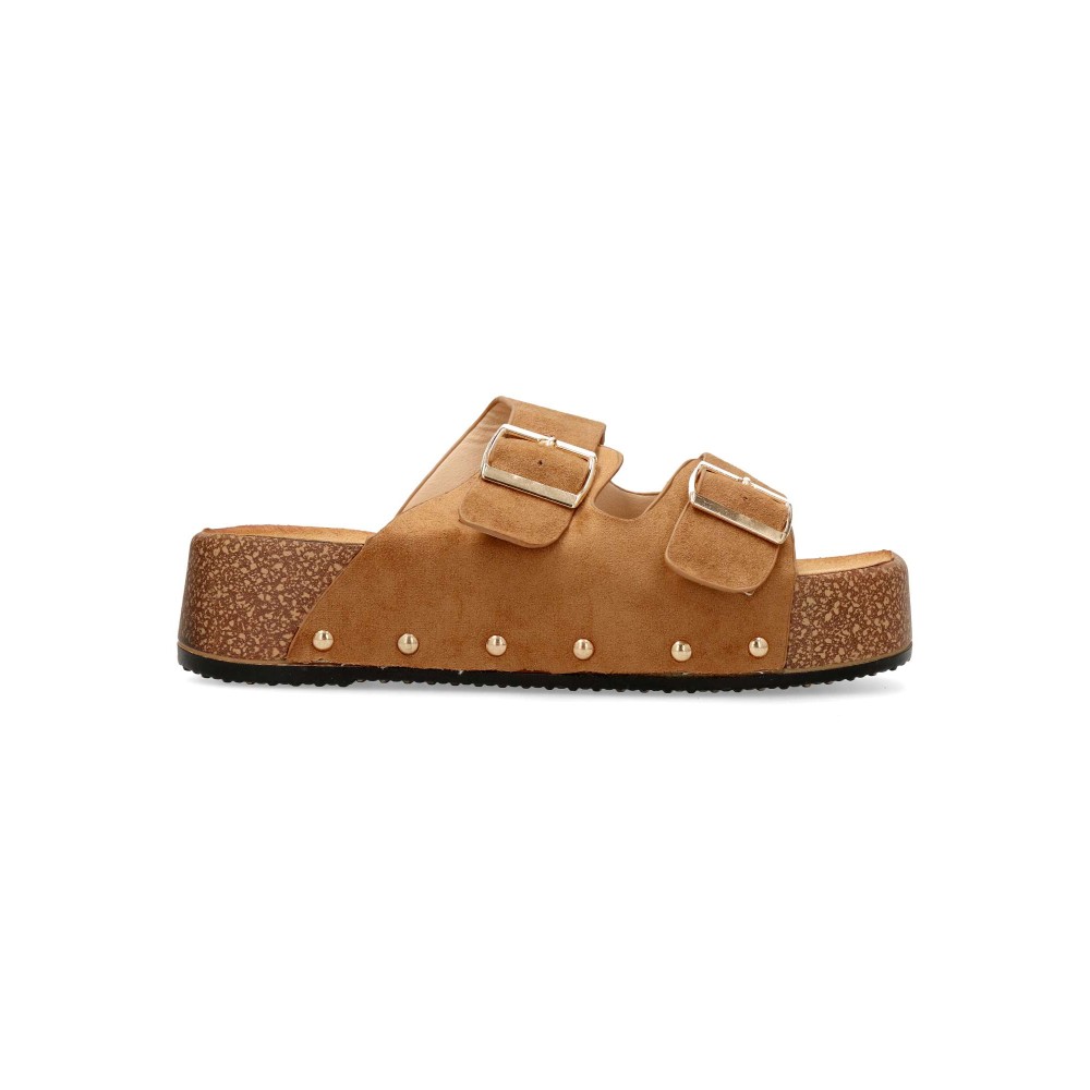 BUONAROTTI Sandalia bio plataforma confort tachas