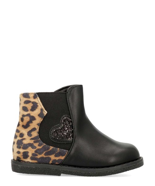 PEKES Botita chelsea baja print leopardo