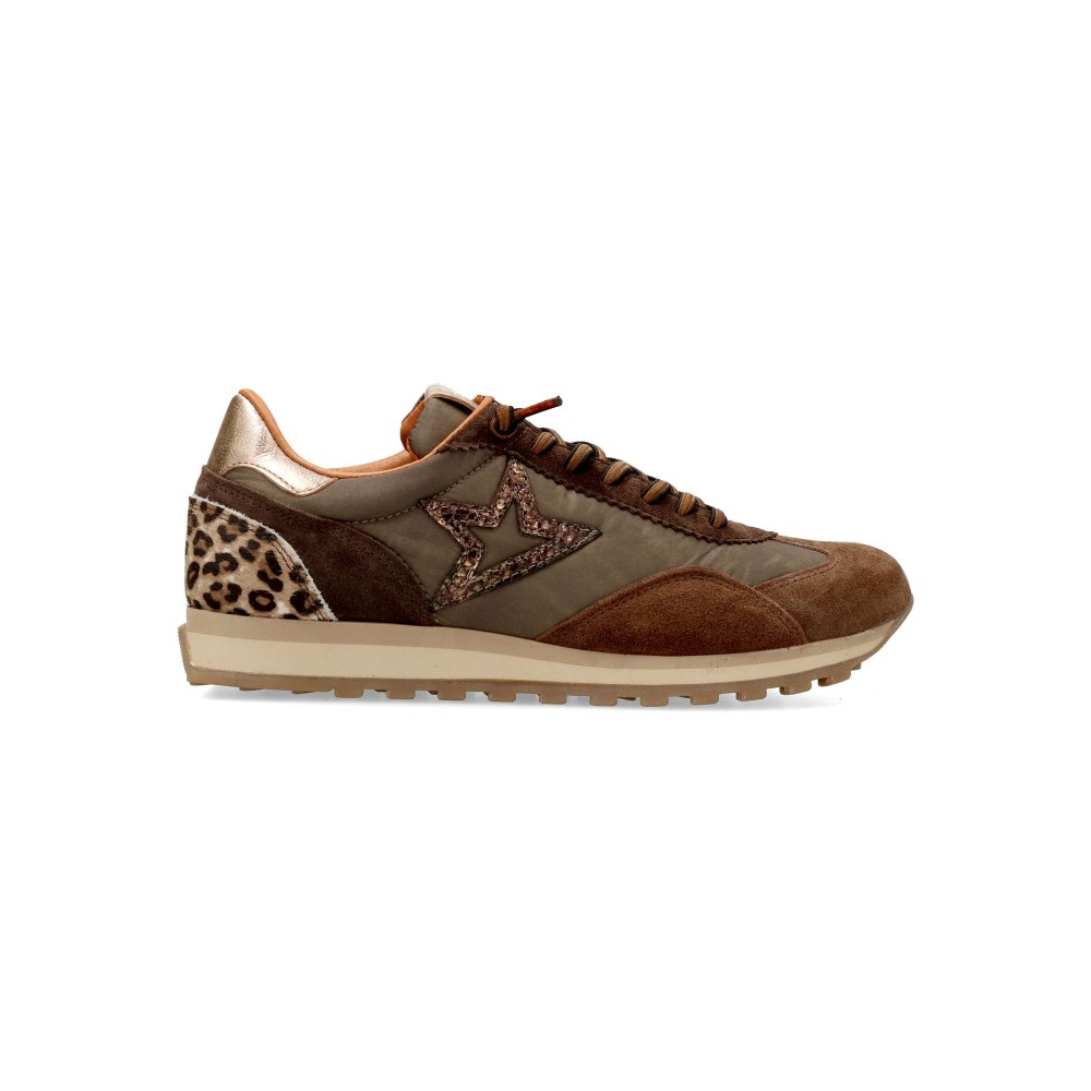 CETTI Zapatilla sneakers casual print leopardo