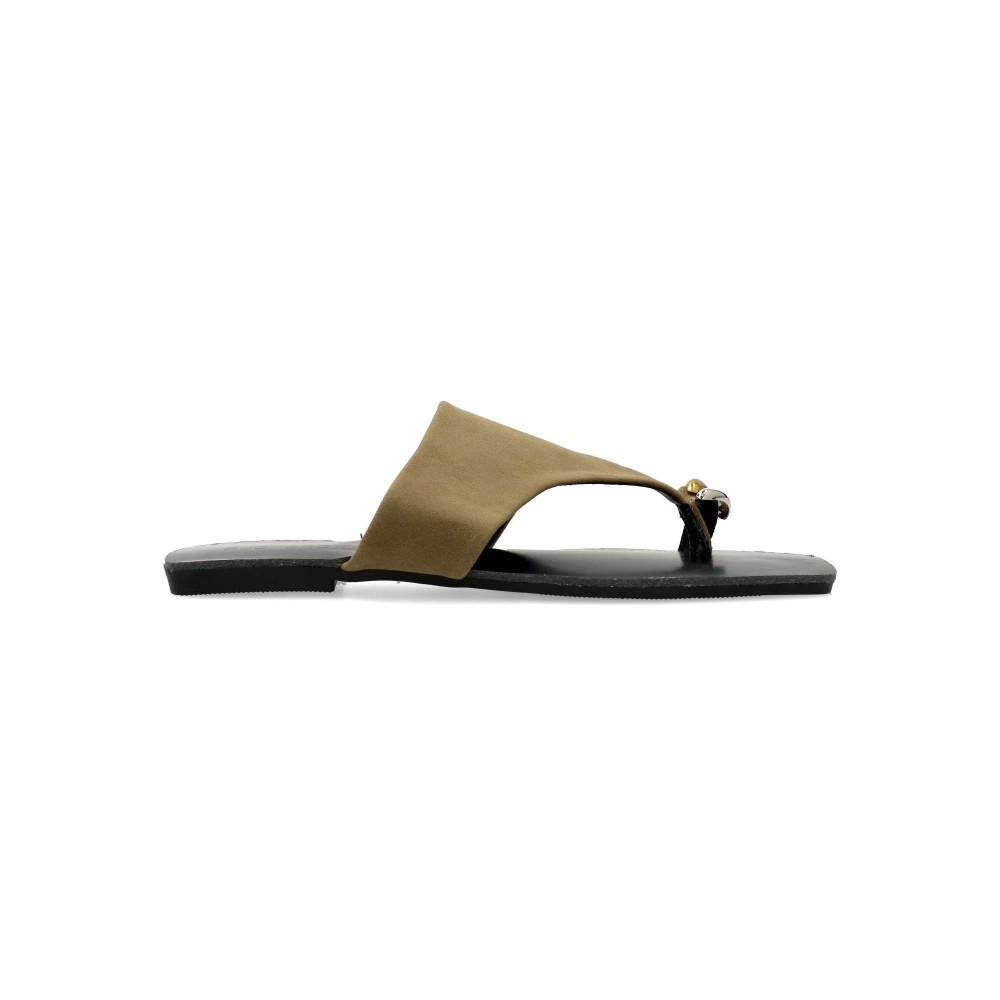 BUONAROTTI Sandalia dedo plana detalle metalizado