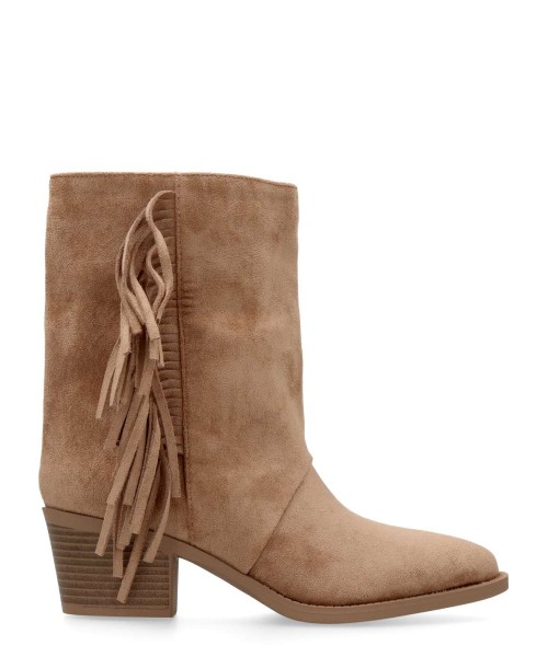 VVNN Botín cowboy flecos mujer