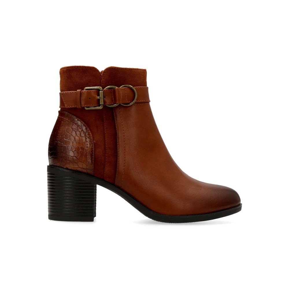 AMARPIES Botín tacón confort hebilla mujer