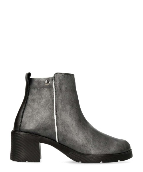 24 HRS Botines piel confort tacón ancho