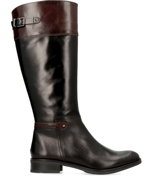 DORKING Bota alta piel confort mujerTierra