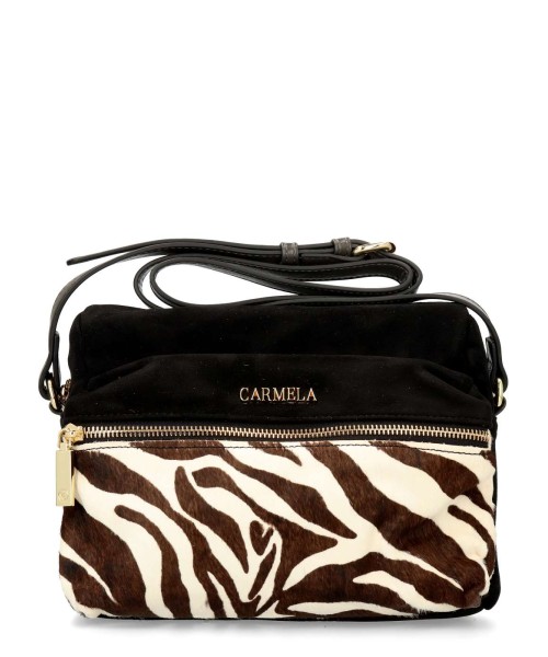 CARMELA Bolso bandolera estampado cebra